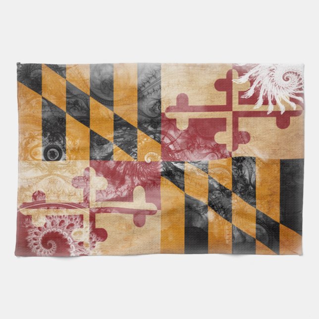 Linge De Cuisine Drapeau du Maryland (Horizontal)