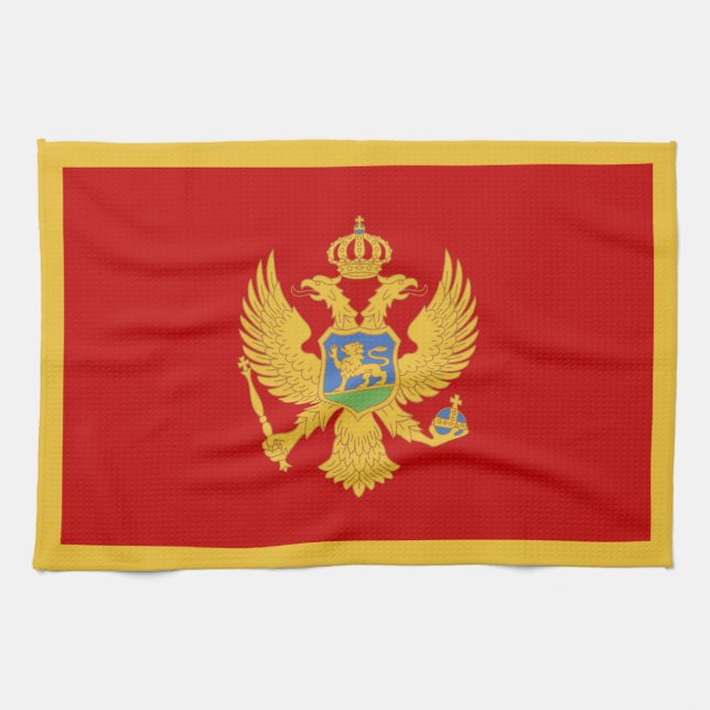Linge De Cuisine Drapeau du Monténégro (Horizontal)