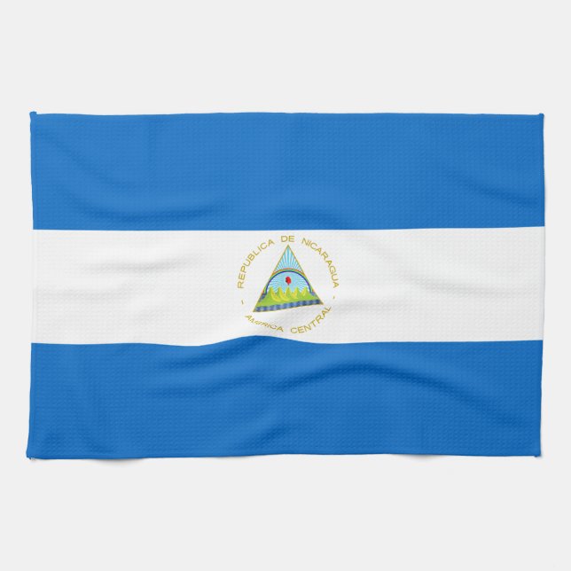 Linge De Cuisine Drapeau du Nicaragua (Horizontal)