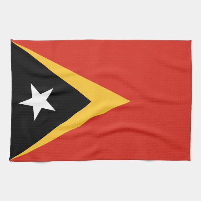 Linge De Cuisine Drapeau du Timor oriental (Horizontal)