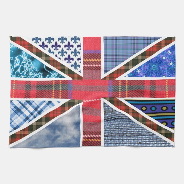 Linge De Cuisine Drapeau d'Union Jack des motifs de tartan et de (Horizontal)