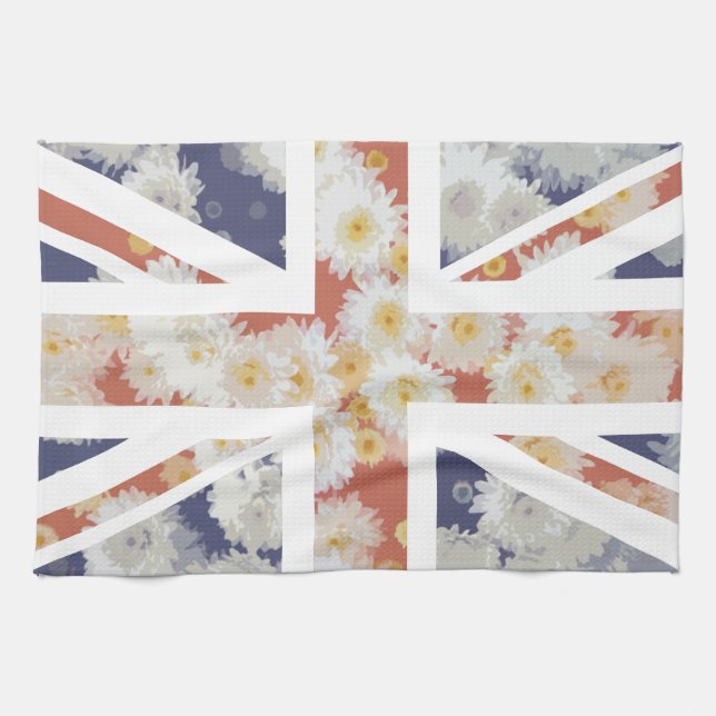 Linge De Cuisine Drapeau d'Union Jack les Anglais (R-U) de fleur de (Horizontal)