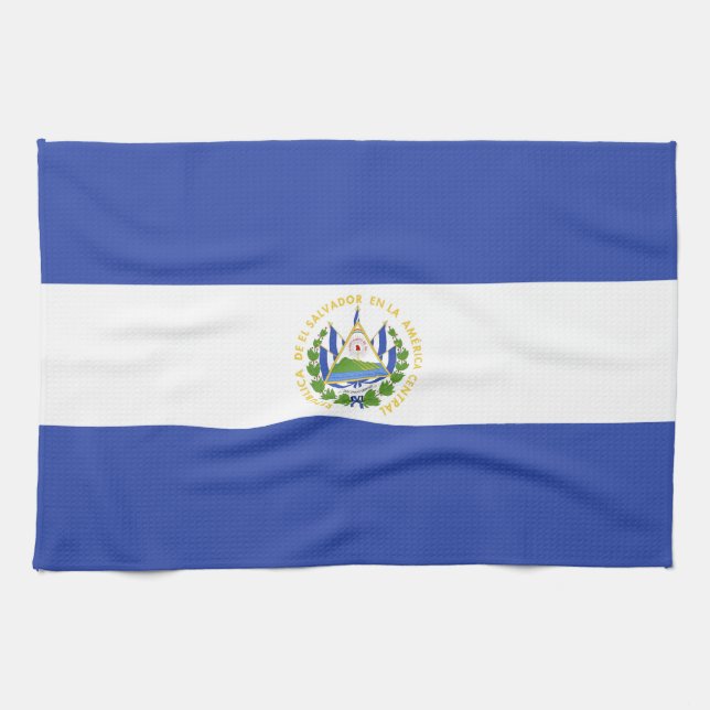 Linge De Cuisine Drapeau El Salvador (Horizontal)