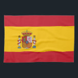 Linge De Cuisine Drapeau Espagne - Bandera de Espana<br><div class="desc">Drapeau de l'Espagne - Bandera de Espana Ses champs représentent la Castille, le Léon, l'Aragon, la Navarre et la Grenade. Des colonnes d'Hercules sur les côtés des armoiries symbolisent Gibraltar et Ceuta. L'inscription "Plus Ultra" sur un ruban rouge enroulé autour des colonnes est utilisée depuis la découverte de l'Amérique. #espagne...</div>