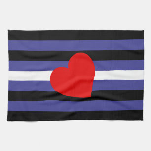 Linge De Cuisine Drapeau et cœur de fierté en cuir