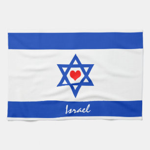 Linge De Cuisine Drapeau et coeur israéliens - Adeptes israéliens