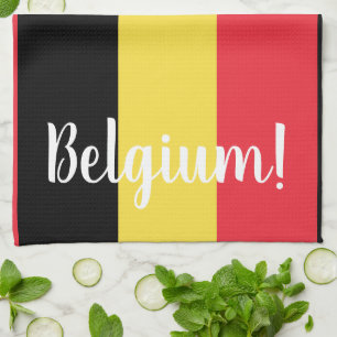 Linge De Cuisine Drapeau et texte de Belgique