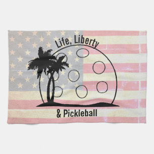 Linge De Cuisine DRAPEAU FANÉ Life Liberté & Pickleball USA