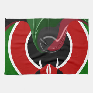 Linge De Cuisine Drapeau Fluide Kenya Hakuna Matata