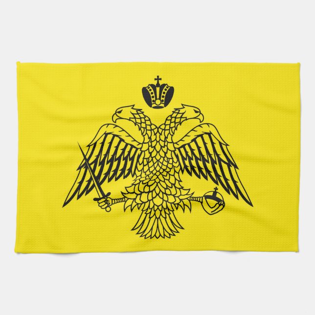 Linge De Cuisine Drapeau grec le mont Athos d'église orthodoxe (Horizontal)