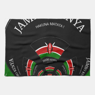 Linge De Cuisine Drapeau kényan inspiré Jambo Welcome Design Art