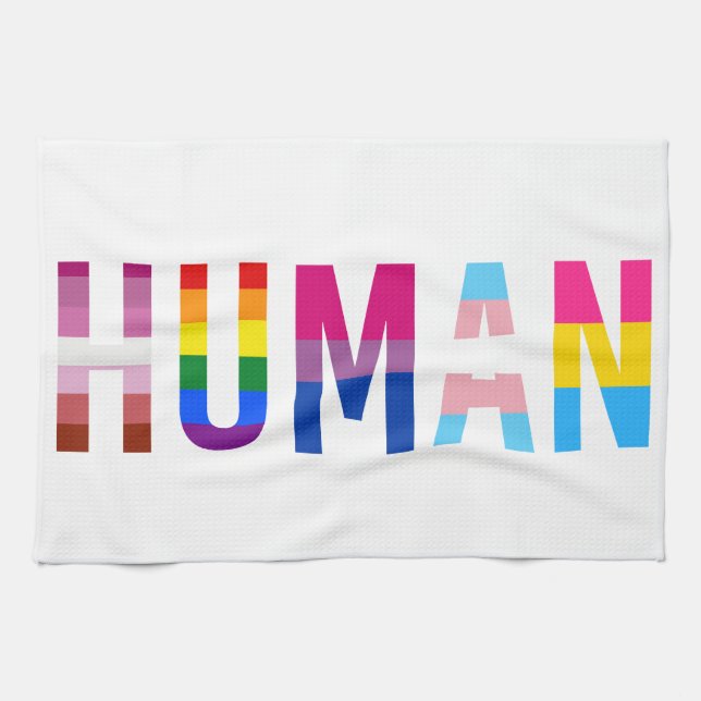 Linge De Cuisine Drapeau LGBT HUMAN Mois Gay pride Transgenre (Horizontal)
