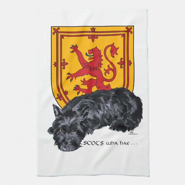 Linge De Cuisine Drapeau Lion Rampant du Scottie Dog (Vertical)