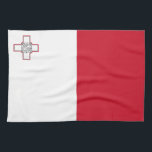 Linge De Cuisine Drapeau Malte<br><div class="desc">Drapeau patriotique de Malte.</div>