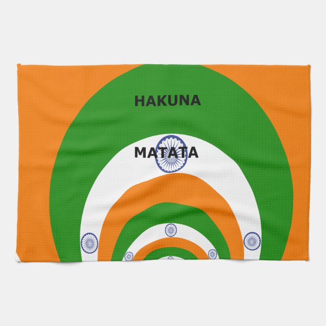 Linge De Cuisine Drapeau national indien design avec "Hakuna Mat (Horizontal)