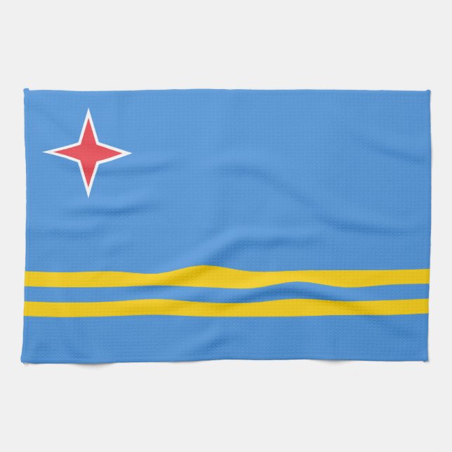 Linge De Cuisine Drapeau Patriotique Aruba (Horizontal)
