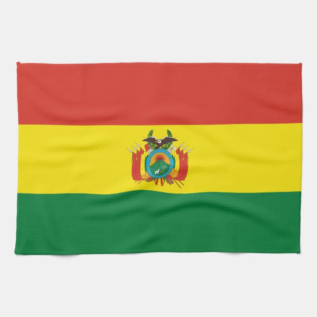Linge De Cuisine Drapeau patriotique de Bolivie (Horizontal)