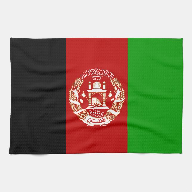 Linge De Cuisine Drapeau patriotique de l'Afghanistan (Horizontal)