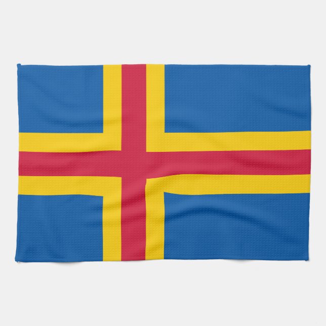 Linge De Cuisine Drapeau patriotique des îles Åland (Horizontal)