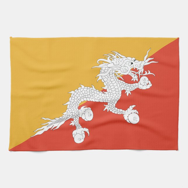 Linge De Cuisine Drapeau patriotique du Bhoutan (Horizontal)