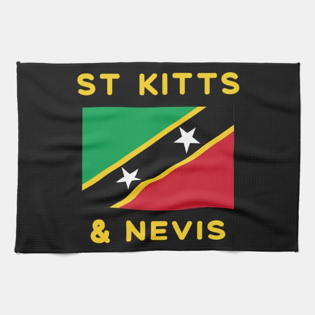 Linge De Cuisine Drapeau Saint-Kitts-Et-Nevis Indépendance Caraïbes (Horizontal)