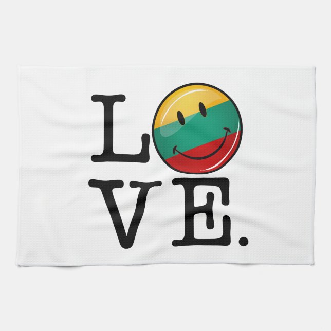 Linge De Cuisine Drapeau souriant lituanien (Horizontal)