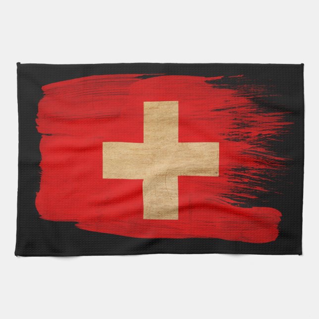 Linge De Cuisine Drapeau suisse (Horizontal)
