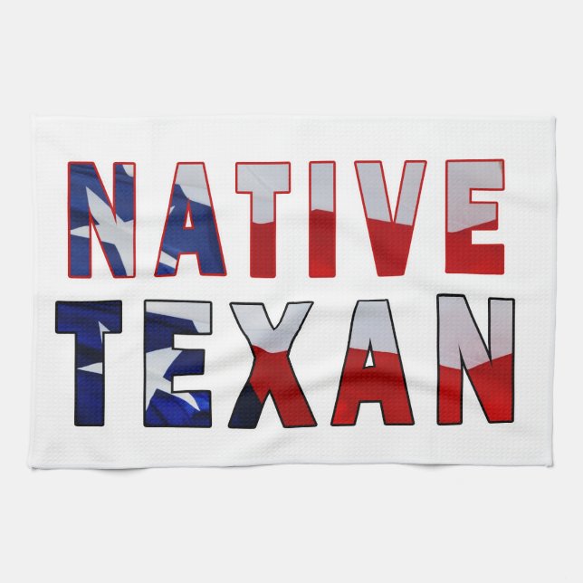 Linge De Cuisine Drapeau texan natif (Horizontal)