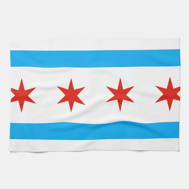 Linge De Cuisine Drapeau traditionnel de Chicago (Horizontal)