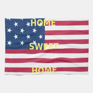 Linge De Cuisine Drapeau USA "Home Sweet Home" Art Imprimer