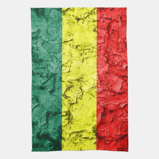 Linge De Cuisine Drapeau vintage de rasta (Vertical)