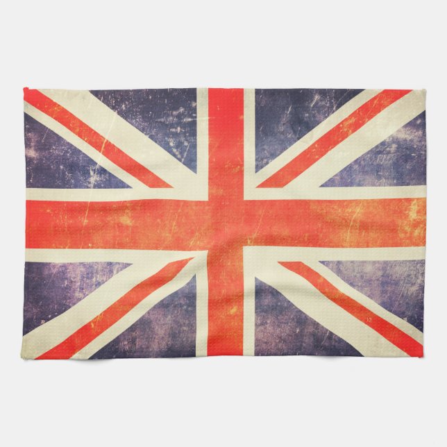 Linge De Cuisine Drapeau vintage d'Union Jack (Horizontal)