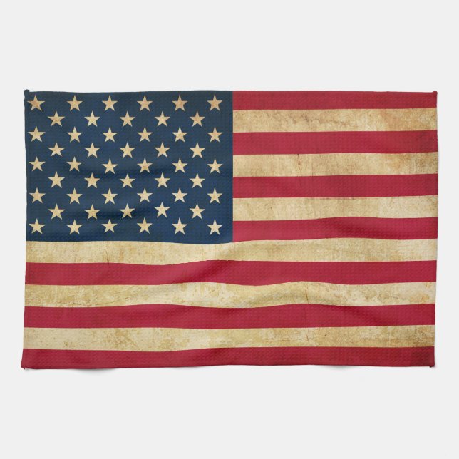 Linge De Cuisine Drapeau vintage patriotique américain (Horizontal)