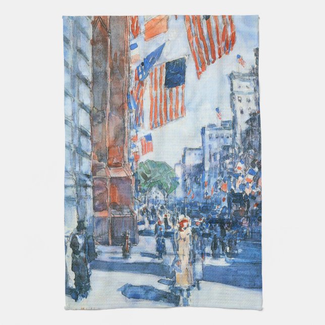 Linge De Cuisine Drapeaux Cinquième Avenue par Childe Hassam, Art V (Vertical)