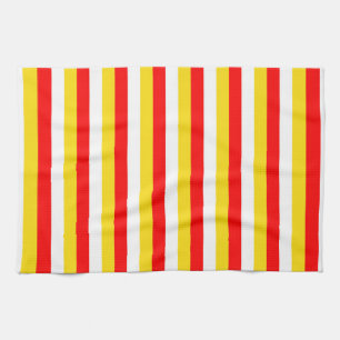 Linge De Cuisine drapeaux de Guernesey rayures rouge jaune blanc mo