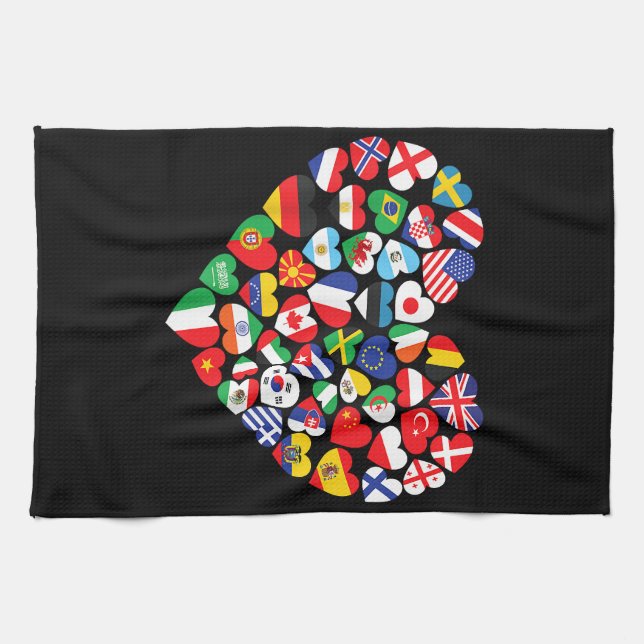 Linge De Cuisine Drapeaux des pays du pavillon international (Horizontal)
