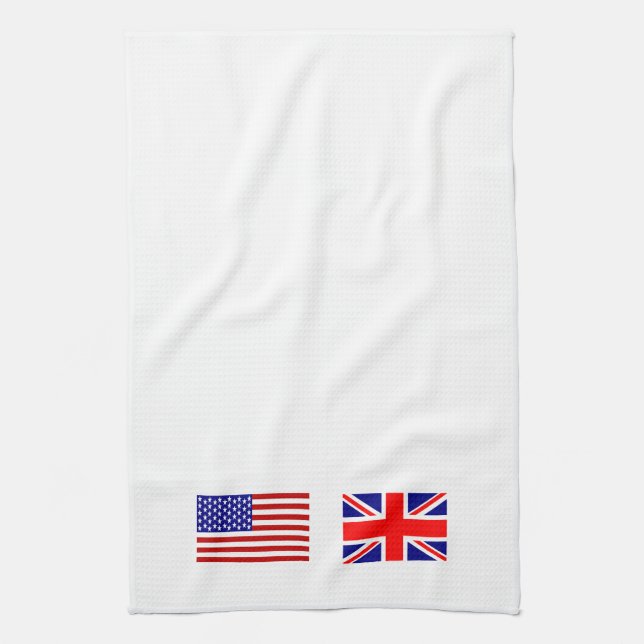 Linge De Cuisine Drapeaux du Royaume-Uni et des États-Unis côte à c (Vertical)