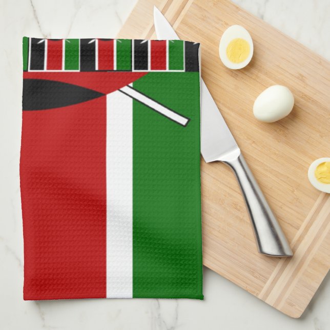 Linge De Cuisine Drapeaux miniers sans fil du Kenya Frames Art (Quart Plié)