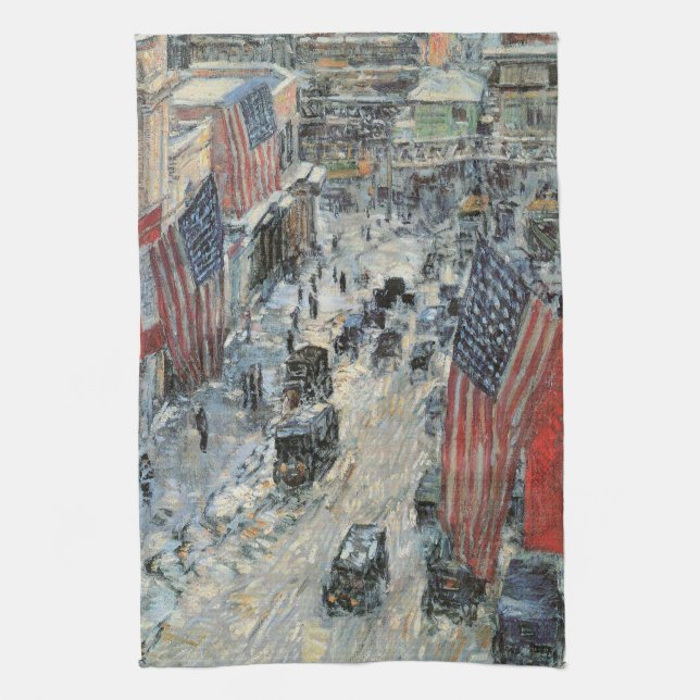 Linge De Cuisine Drapeaux sur la 57e Rue par Frederick Childe Hassa (Vertical)