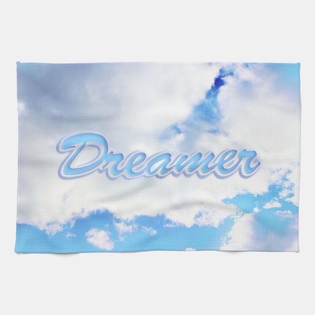 Linge De Cuisine Dreamer Puffy nuages blancs et ciel bleu (Horizontal)