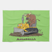 Drôle bulldozer de conduite de taureaux