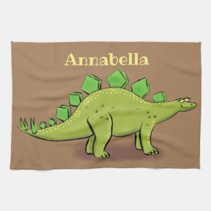 Linge De Cuisine Drôle caricature de stegosaurus vert dinosaure