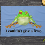 Linge De Cuisine Drôle Caricature grenouille Sarcastique<br><div class="desc">Présentant notre charmant et fantasque "Drôle Cartoon Sarcastic Frog" serviette de cuisine, le parfait mélange d'humour et de fonctionnalité pour votre cuisine! C'est une grenouille verte grincheuse et drôle ! Il a une expression sarcastique, fatiguée du monde, sur son visage qui vous fera sûrement sourire. Il ne pouvait vraiment pas...</div>