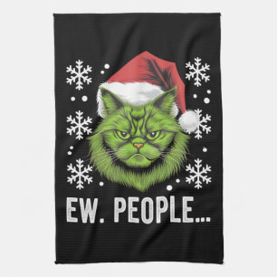 Linge De Cuisine Drôle Chat de Noël Ew Personnes Meowy Amoureux de