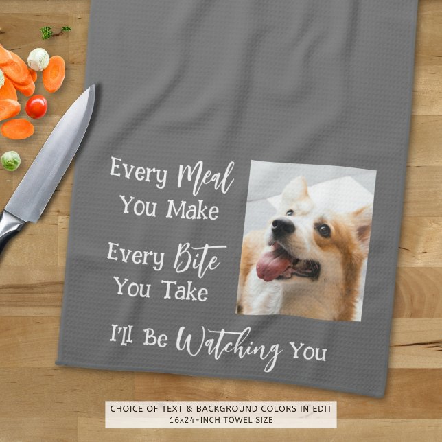Linge De Cuisine Drôle Chien Dire Photo Couleur personnalisée