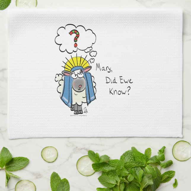 Linge De Cuisine Drôle Christian Noël mignon Mouton Dessin (Plié)