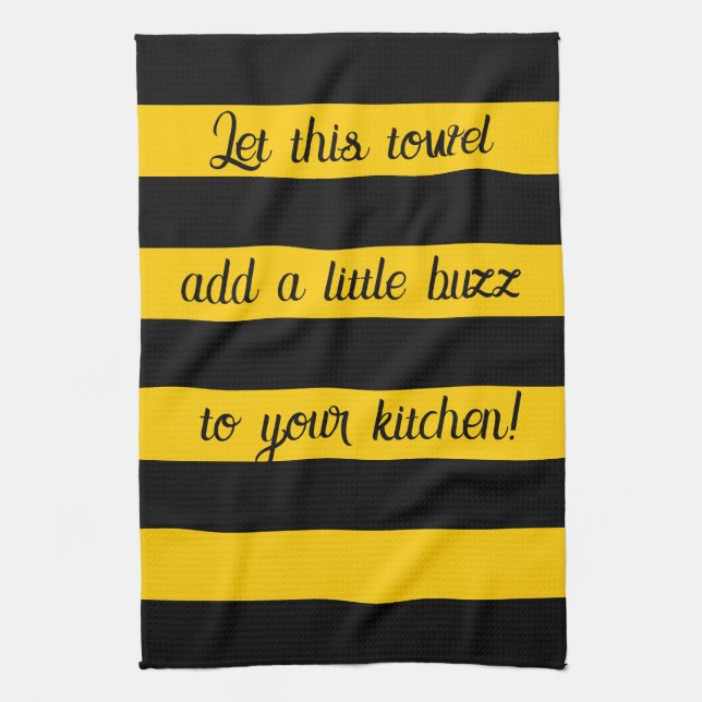 Linge De Cuisine Drôle Citation Abeilles Classic Bumble Bee Stripes (Vertical)