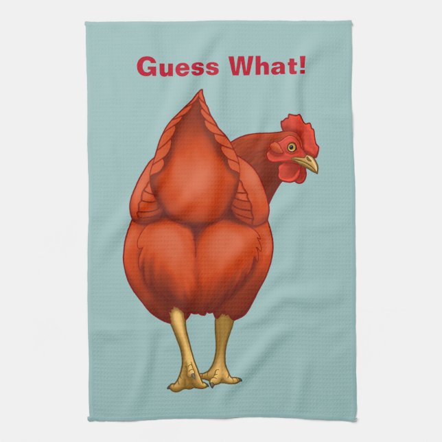 Linge De Cuisine Drôle de deviner ce que poule butte rouge Hen (Vertical)