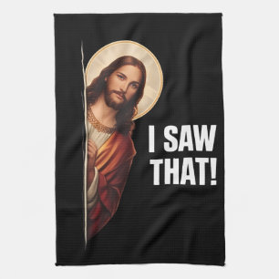 Linge De Cuisine Drôle de Jésus "J'ai vu ça" design de meme chrétie
