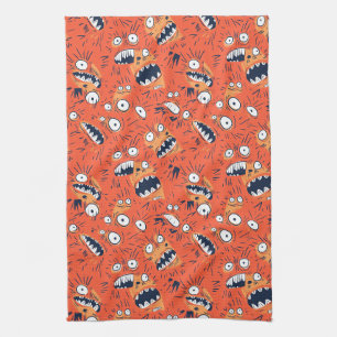 Linge De Cuisine Drôle de monstre orange visage criant